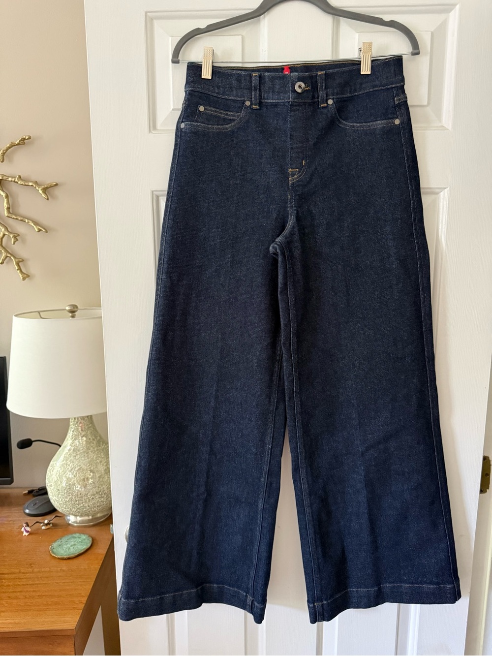 SPANX Raw Indigo Wide-Leg Jeans
